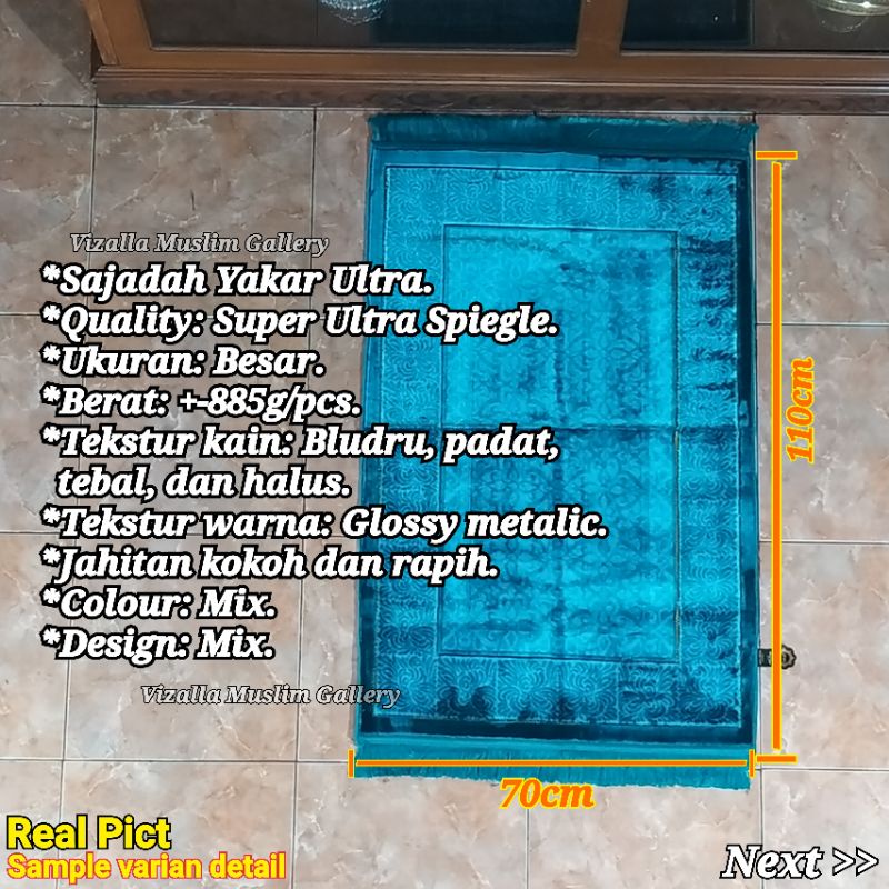 Sajadah Yakar Wangi Ultra Spiegle /Sajadah Besar Bludru Tebal/ SBS-01