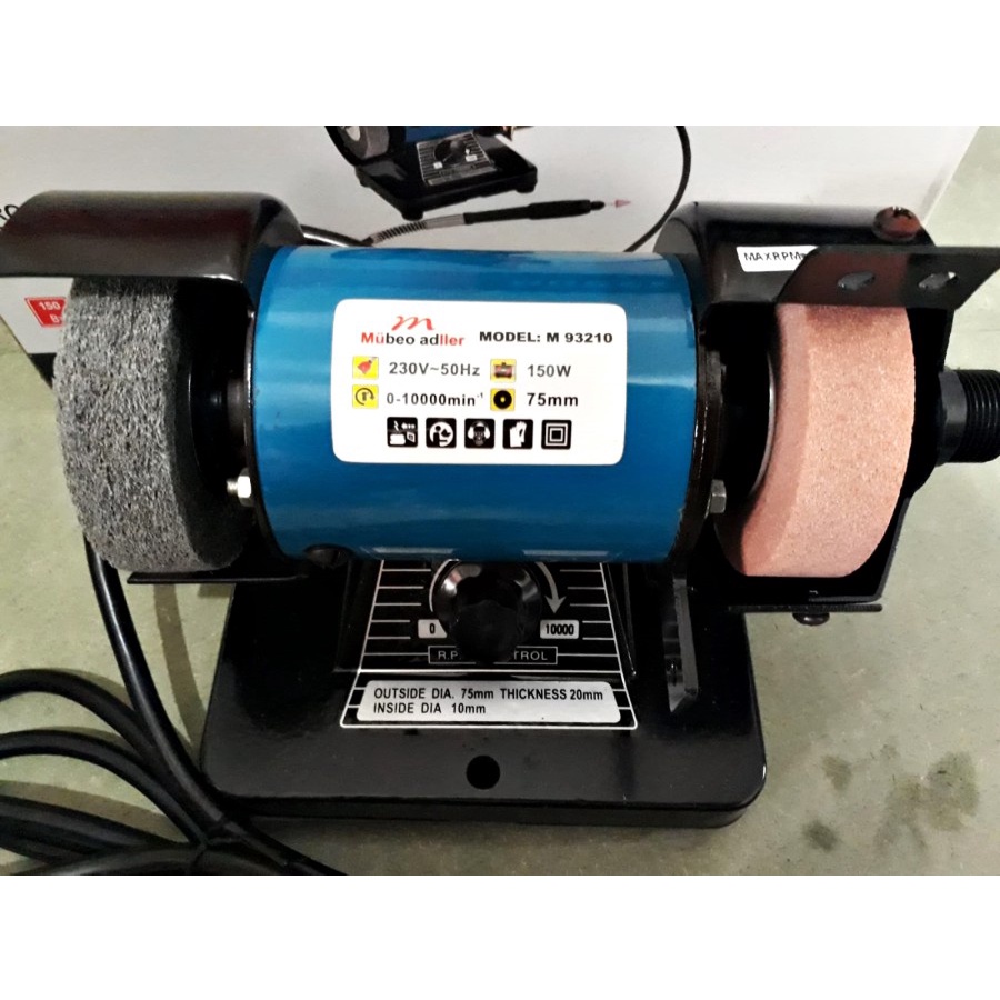 MUBEO ADLER  mesin gerinda duduk mini + FLEKSIBEL TUNER grinder cun 3inch mini bench grinder 3"