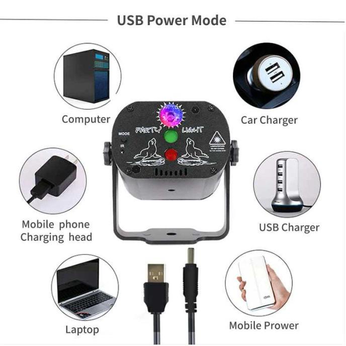 Lampu Disko Disco Led Kamar Laser Led Projector Party Club 60 Pola Led