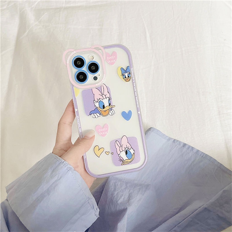 Soft Case Pelindung Kamera Bahan Silikon Tahan Banting Bentuk Bebek Untuk iPhone 14 13 12 11 Pro Max X Xr Xs Max SE 8 7 6 6s Plus