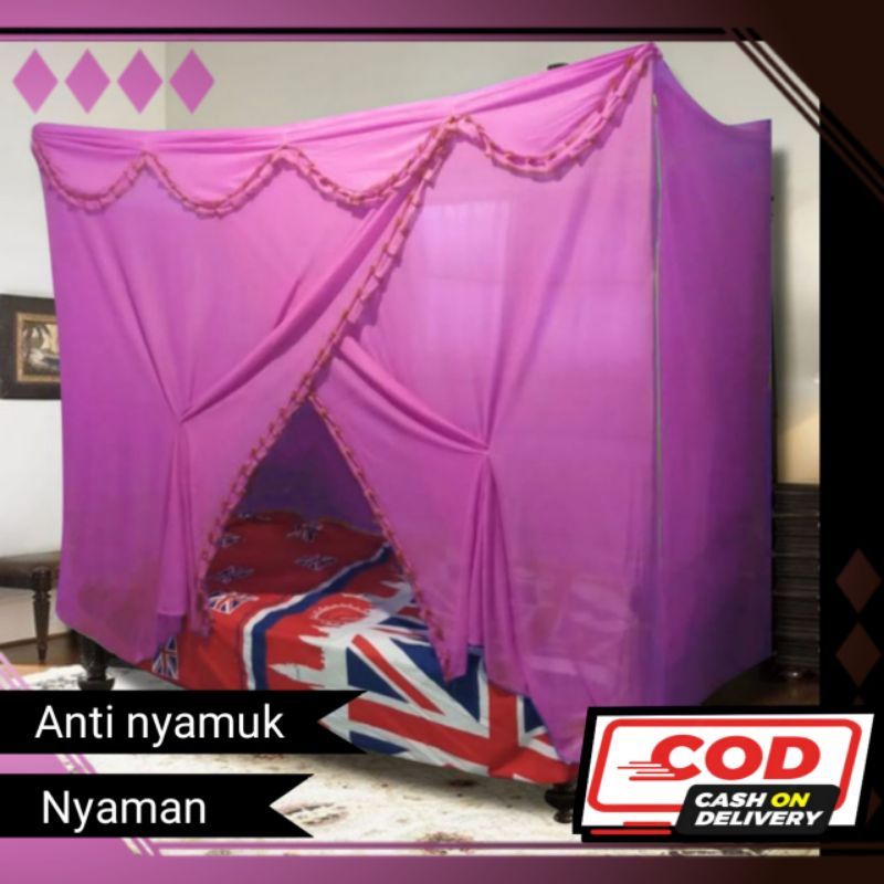 Klambu Tempat Tidur Jumbo 200x200 Tebal Kelambu Tidur Nyaman slambu Anti nyamuk selambu Tidur