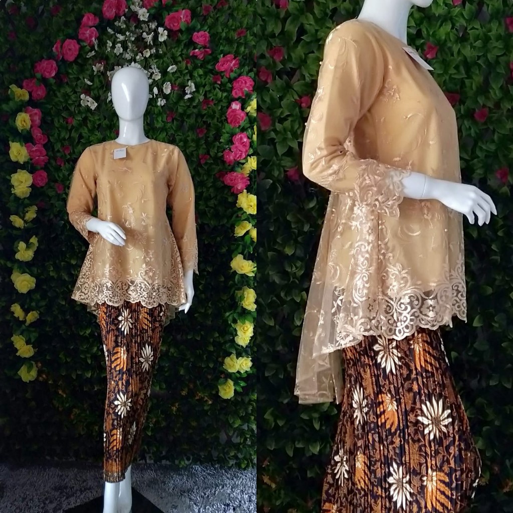 PROMO SET RINJANI PINQUIN TULLE MUTIARA BORDIR / STELAN KEBAYA PESTA CANTIK