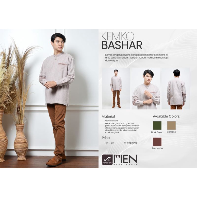 Kemko Bashar / Kemko Rabbani Koko Rabbani Lengan Panjang / Koko Lengan Panjang Kancing Rabbani / Kok