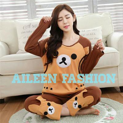 Baju Tidur Piyama Kaos Setelan Lengan Panjang Wanita Ibu Hamil Menyusui Rilakuma Apk