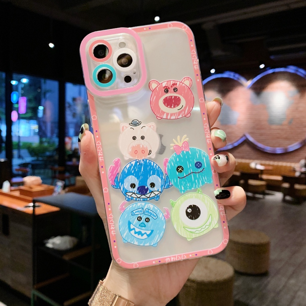 Softcase lens cover cartoons iPhone X XS XR XSMAX 11 12 13 Mini Pro Promax