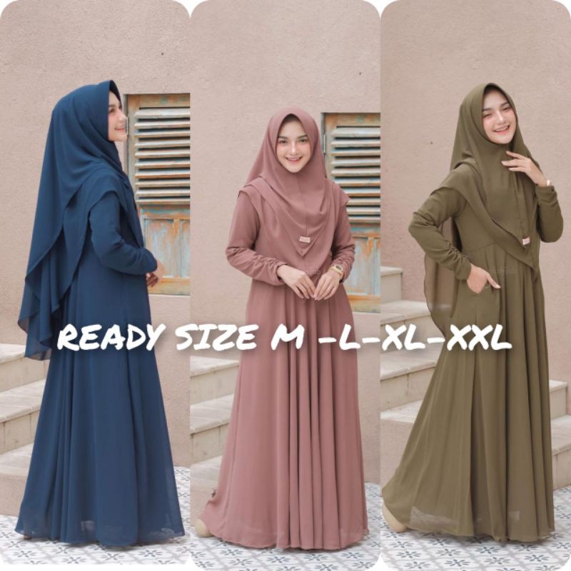 GAMIS MAYRA SYARI + KHIMAR | Size 5L XXXL XXL XL L M S | SYARI JUMBO #PART1