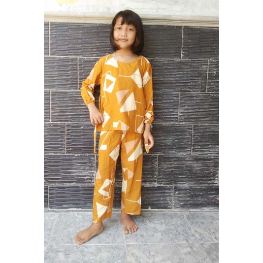 [TERMURAH] Setelan Anak Perempuan Batik Cewek Motif Kopi 3 4 5 6 tahun Katun Rayon Baju Anak PAUD TK