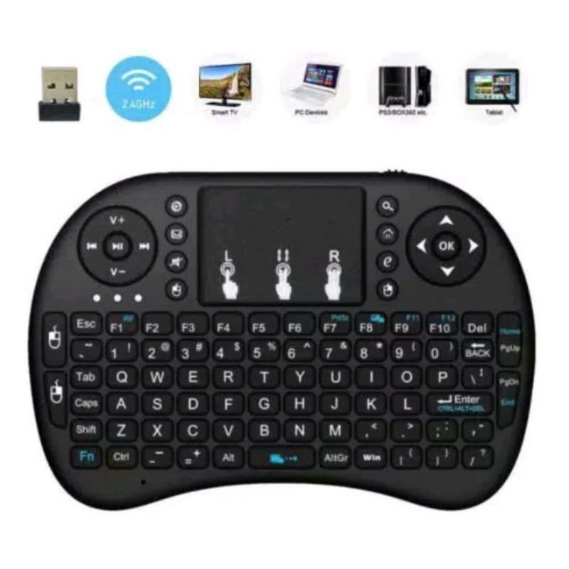 MINI KEYBOARD WIRELESS i8 DENGAN TOUCH PAD MOUSE, STB