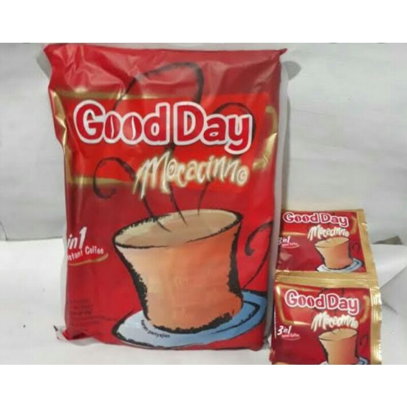 

Kopi Good Day mocacinno Merah 1 Renceng isi 10 Sachet