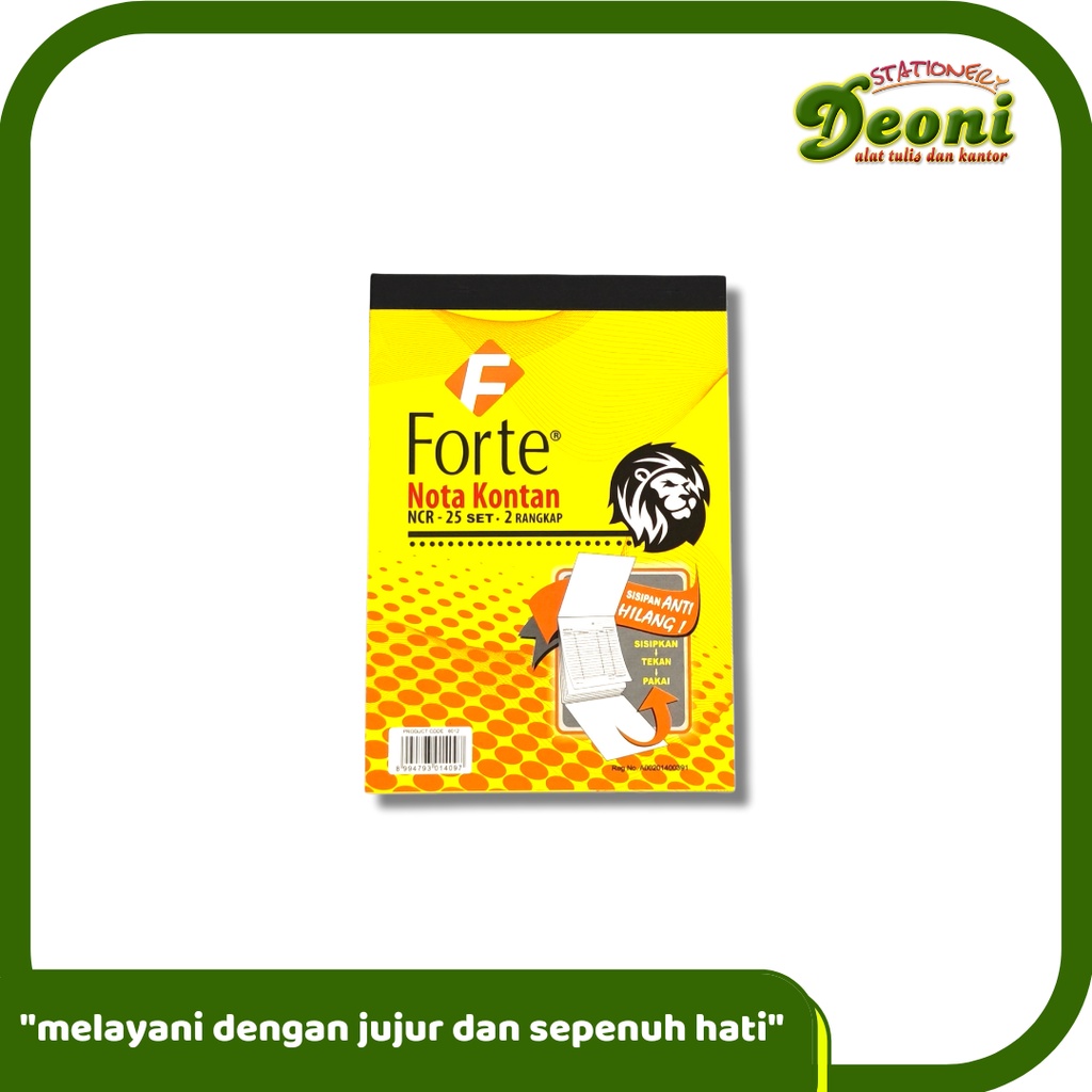 

FORTE Nota Kontan NCR 25 Set 2 Rangkap Kecil