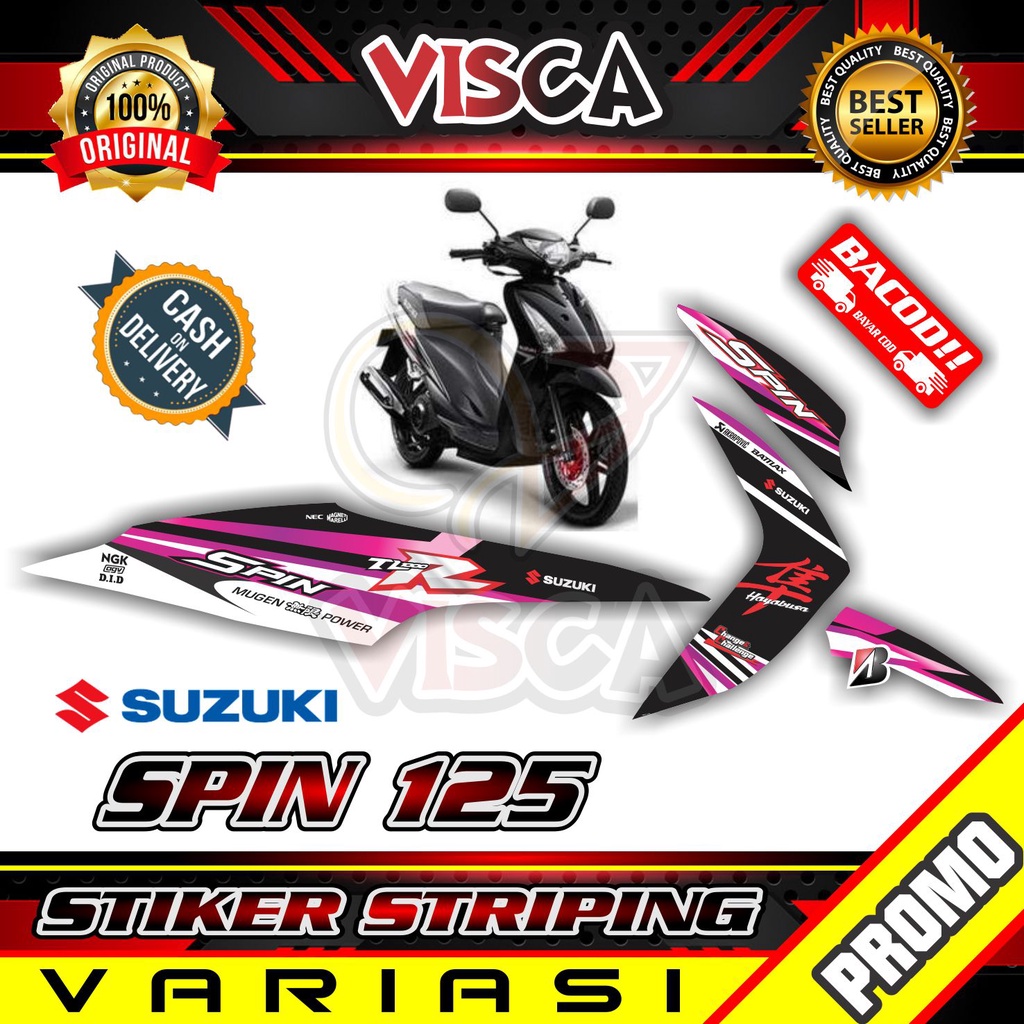 Striping Spin 125  - Stiker Sticker Striping Variasi Lis Suzuki Spin 125 - Striping Hologram Spin 12