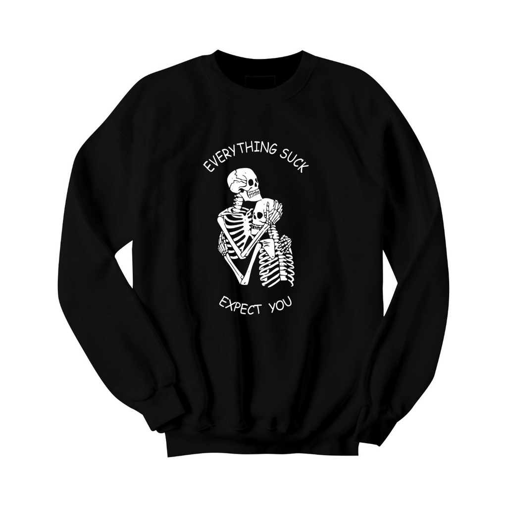 SWEATER CREWNECK EVERYTHING SUCK PRIA/WANITA