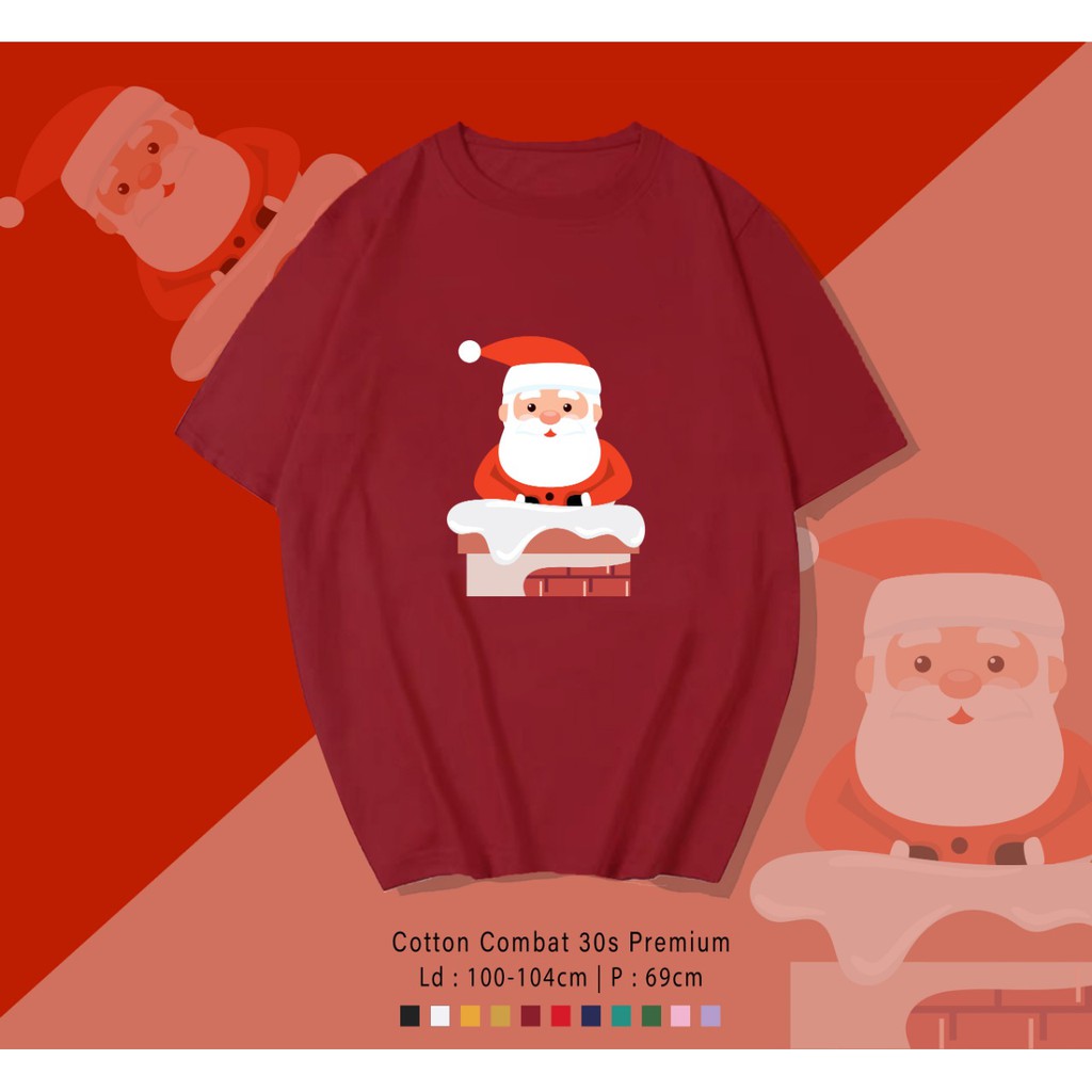 FREE CUSTOM NAMA - SANTA COMING T-SHIRT/ KAOS UNISEX CEWEK/COWOK EDISI NATAL/ KADO NATAL