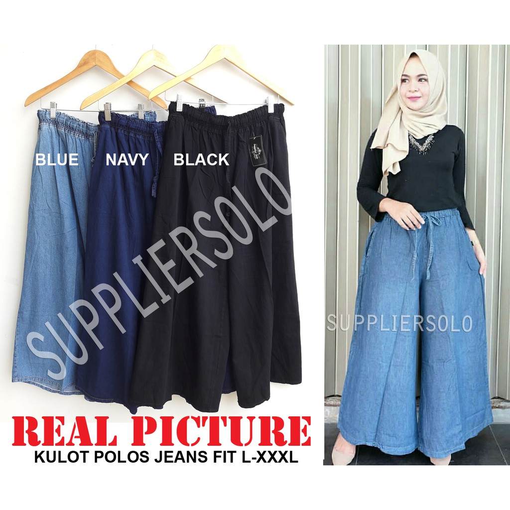 CELANA KULOT JEANS POLOS XL dan JUMBO XXXL