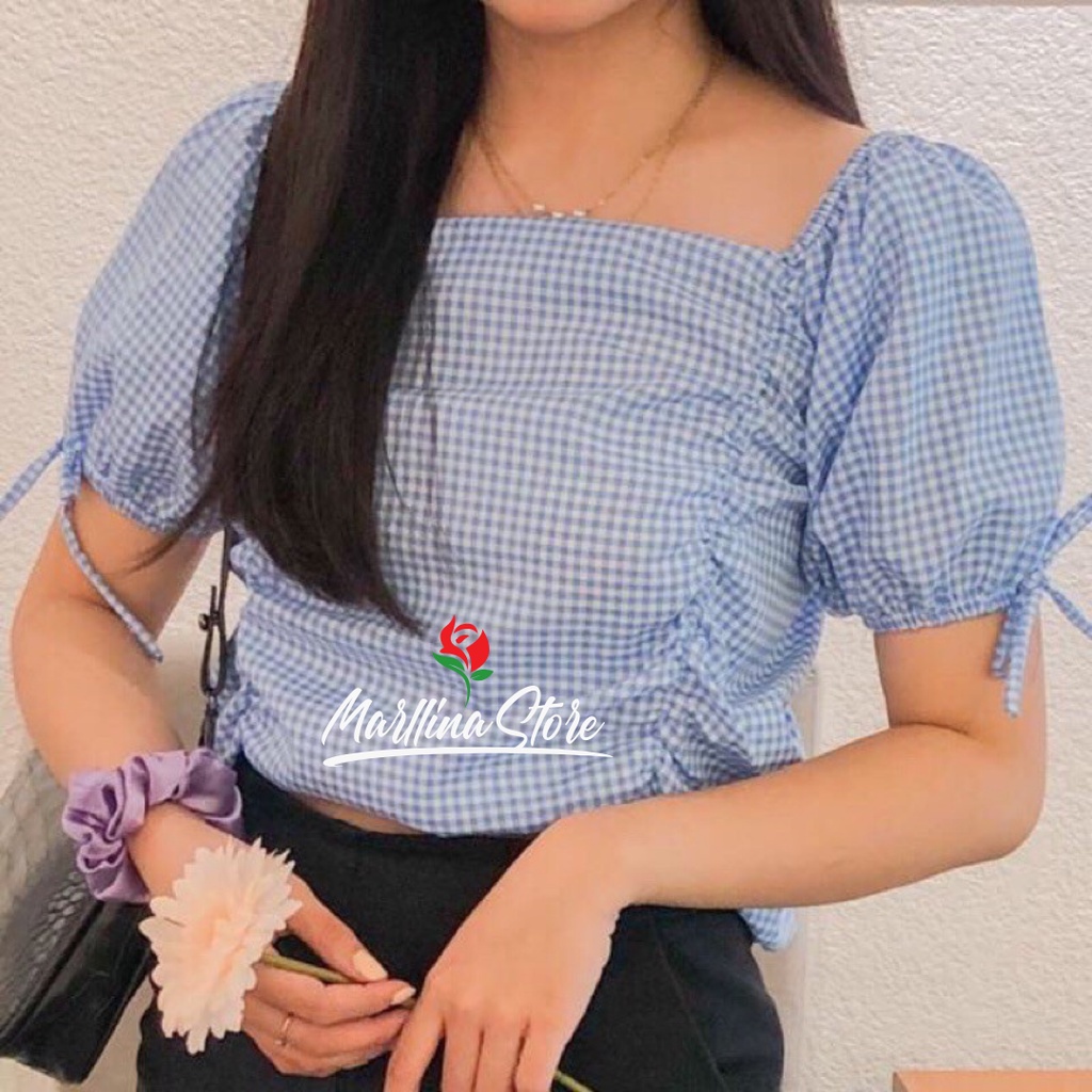 M-XXXXL 008 TALI Baju Atasan Sabrina Irise Sabrina Crop Top Blouse Korea Blouse Model Sabrina Kekini
