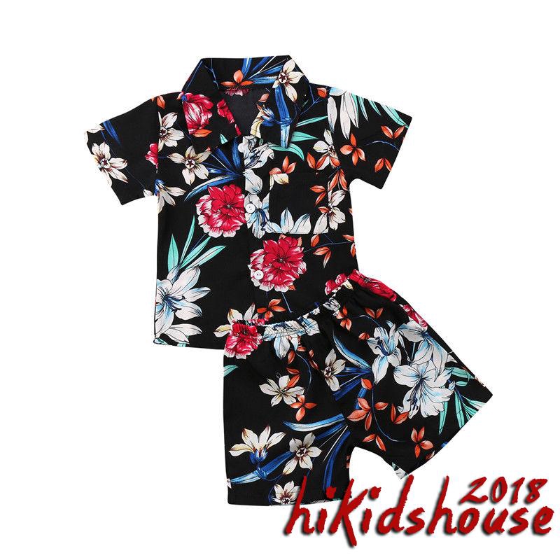 H c Baju Pantai Musim Panas Motif Print untuk Bayi Laki H c Baju Pantai Musim Panas Motif Print untuk Bayi Laki