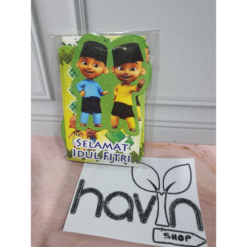 AMPLOP LEBARAN model 3DIMENSI (9cm X 6.5cm)/ANGPAO IDUL FITRI 3DIMENSI-Upin Ipin
