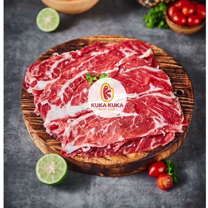 

Daging Sapi Wagyu Beef Slice US Prime Chuck Eye Roll Mb 4-5 250gram