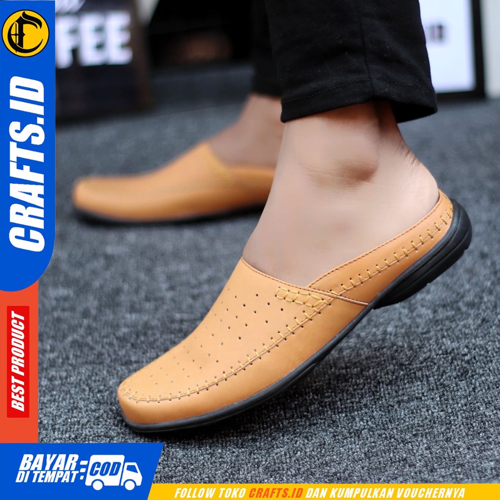 Crafts Trunkz - Sepatu Sandal Bustong Casual Kulit Asli Pria