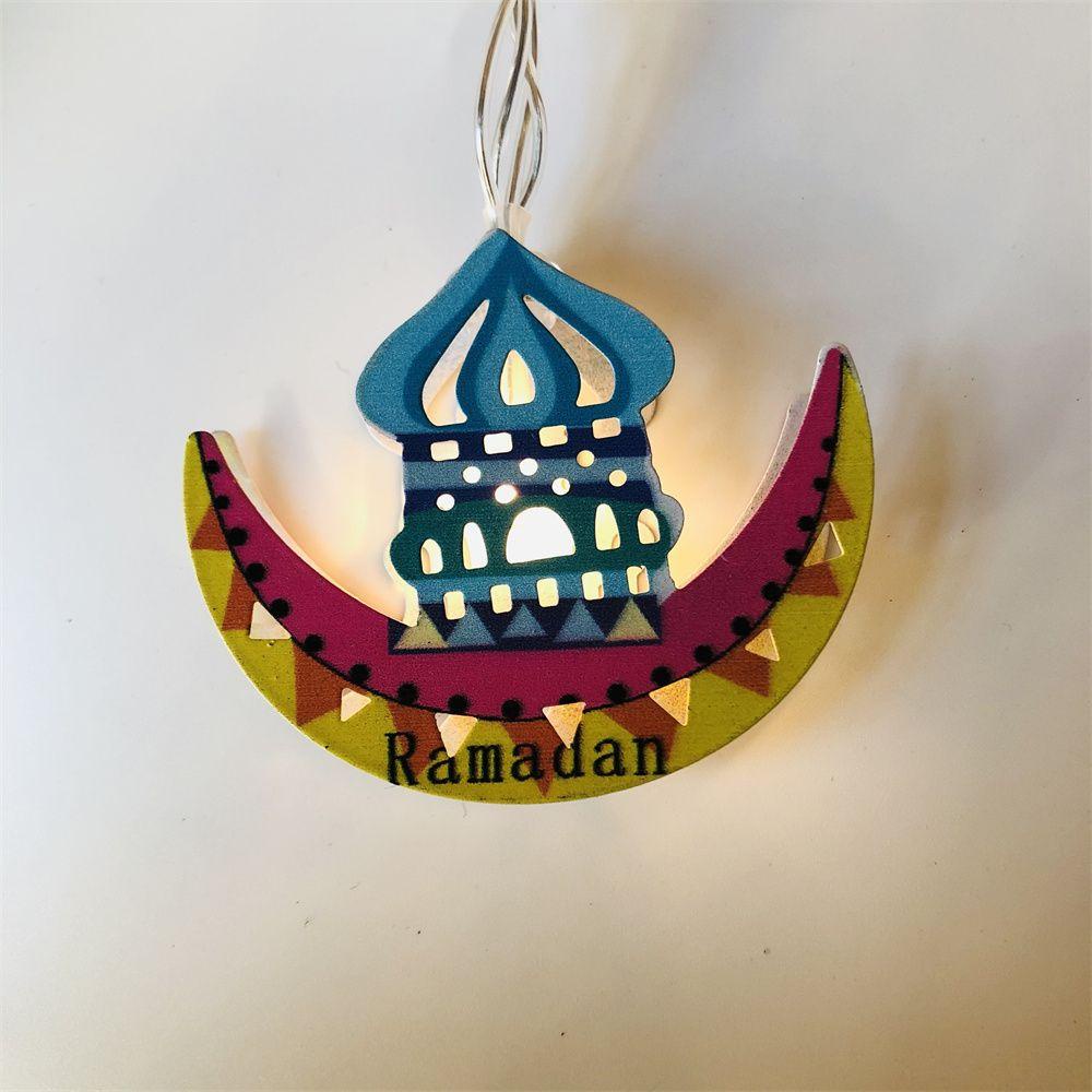R-flower LED String Light Hiasan Rumah Islam Lebaran Al Adha Decor Perlengkapan Pesta Muslim Moon Night Light