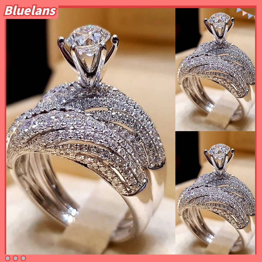 Cincin Berlian Imitasi Bentuk Bulat Gaya Vintage Untuk Wanita