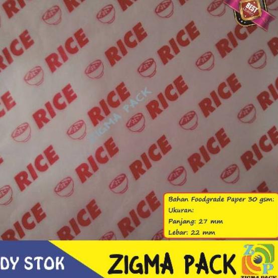 

EXCLUSIVE!Kertas Nasi Printing 22x27 | Foodgrade | KFC | Paper Wrap | Burger | Kebab | laminasi | Zigma Pack|SQ4