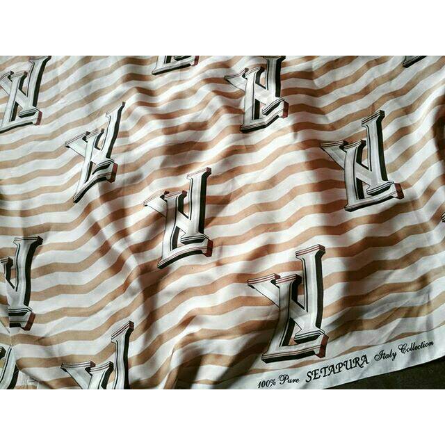 Kain setapura silk panjang 3,8m motif garis stripe lv
