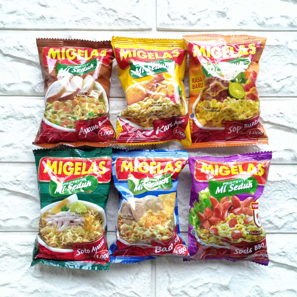 Migelas Mi Mie Gelas Instan Seduh Protevit Sachet 28gr Kari Soto Ayam Bawang Baso Bakso Sapi Sosis