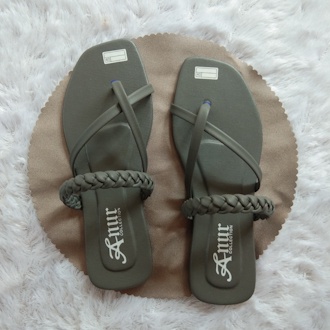 ANUR - COD Sandal Teplek Jepit Flat Tali Kepang Wanita Remaja Terbaru/Sendal Casual Polos Santai Perempuan