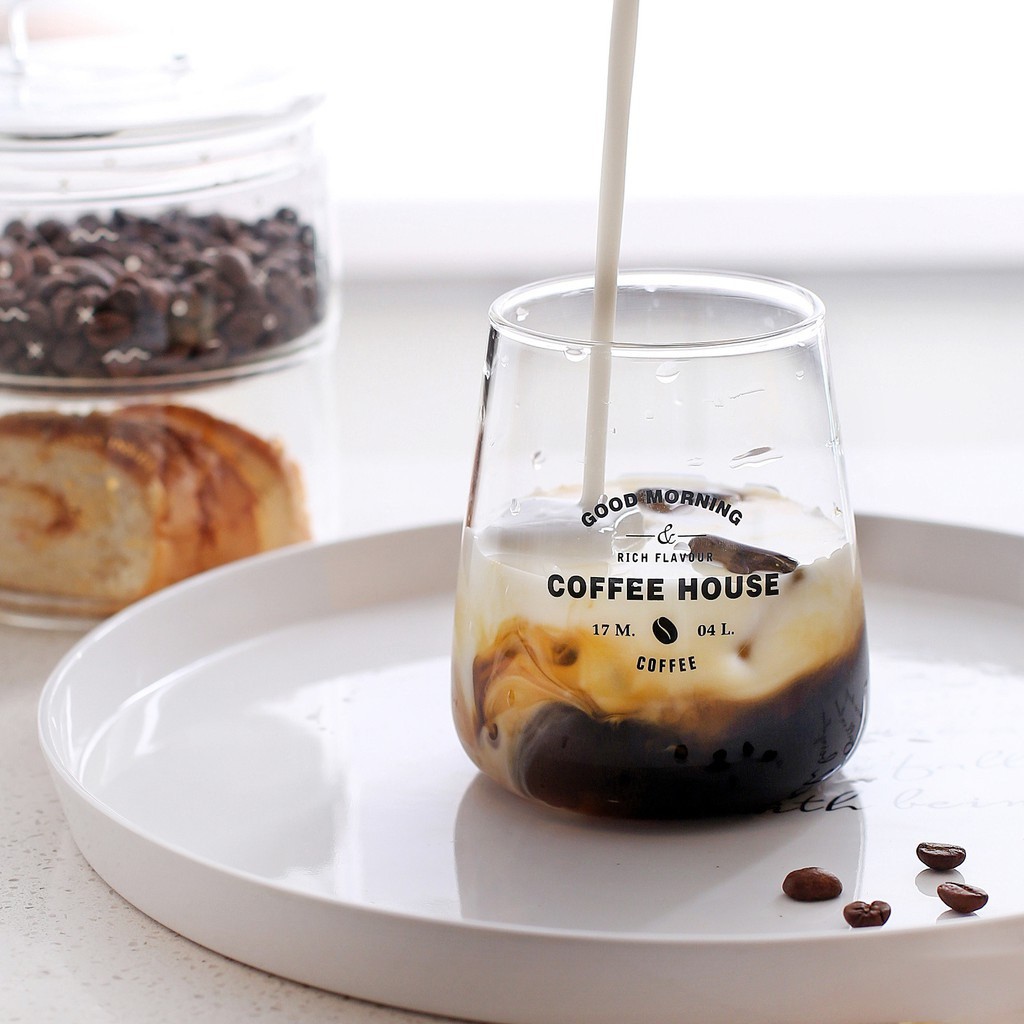 YIRU Gelas Juice / Gelas Kopi / Gelas kaca Unik Bening Aesthetic
