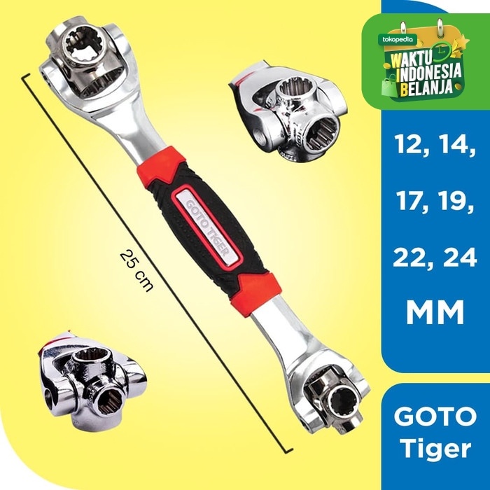 PERTUKANGAN HAND TOOLS KUNCI UNIVERSAL 48 IN ONE - KUNCI RING – TIGER WRENCH - KUNCI SHOCK HR2050