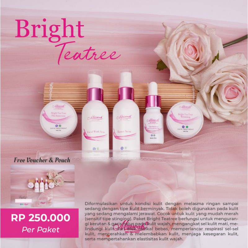 [COD] Marwah skin care Bright Teatree (ORIGINAL 100%) FREE SERUM&POUCH