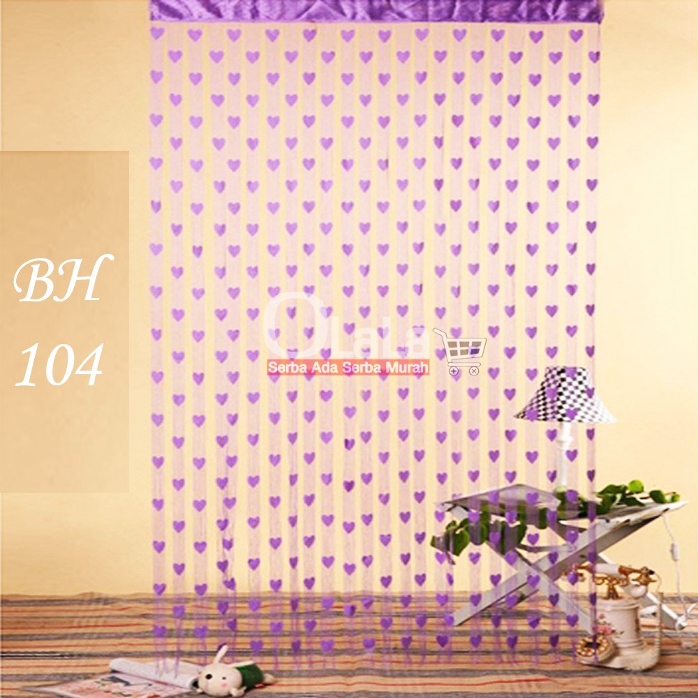 Tirai benang motif love tirai pintu kamar tidur BH-104