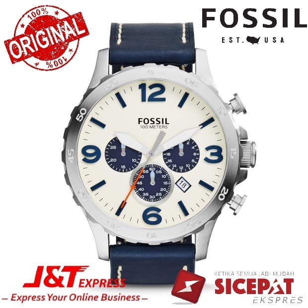 Promo Jam Tangan Pria Fossil JR1480 - JR 1480 Baterai Strap Leather Jam Tangan Pria Import Bayar dit
