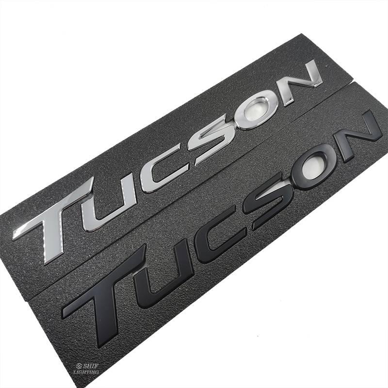 1pc Stiker Emblem Logo Tucson Bahan Abs Krom Warna Hitam Untuk Bagasi Belakang Mobil Hyundai