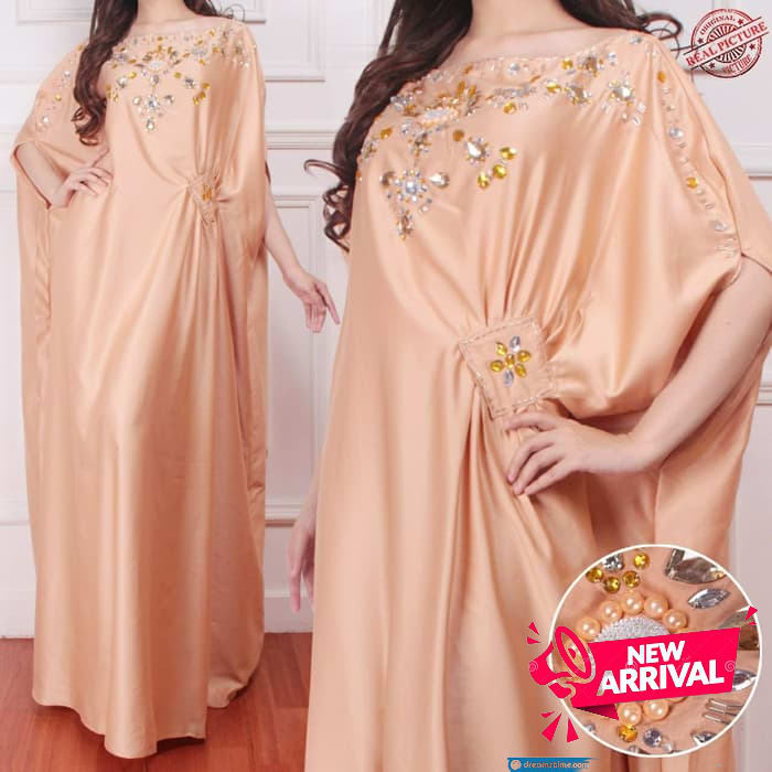 Kaftan Casual Terbaru 2021 Gamis Muslim Model Sekarang Kelelawar  VV271 Kaftan Manik Bcl - Fanta