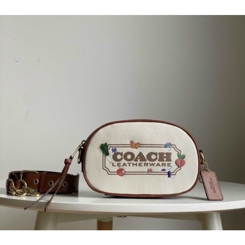 Coach Badge Camera Crossbody With Garden Embroidery (C2764)