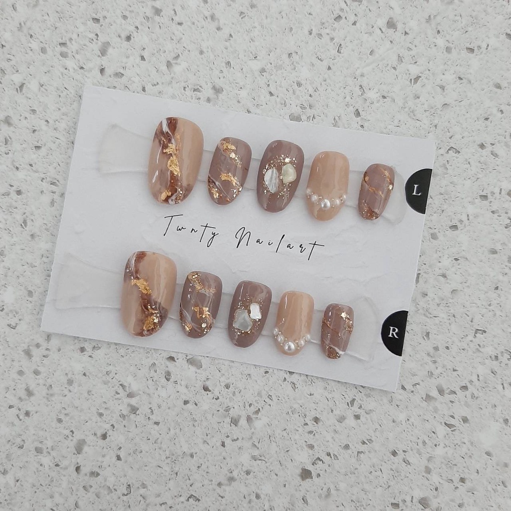 Carla Set/Custom Fake Nails/ Custom Kuku Palsu/ Wedding Fake Nails