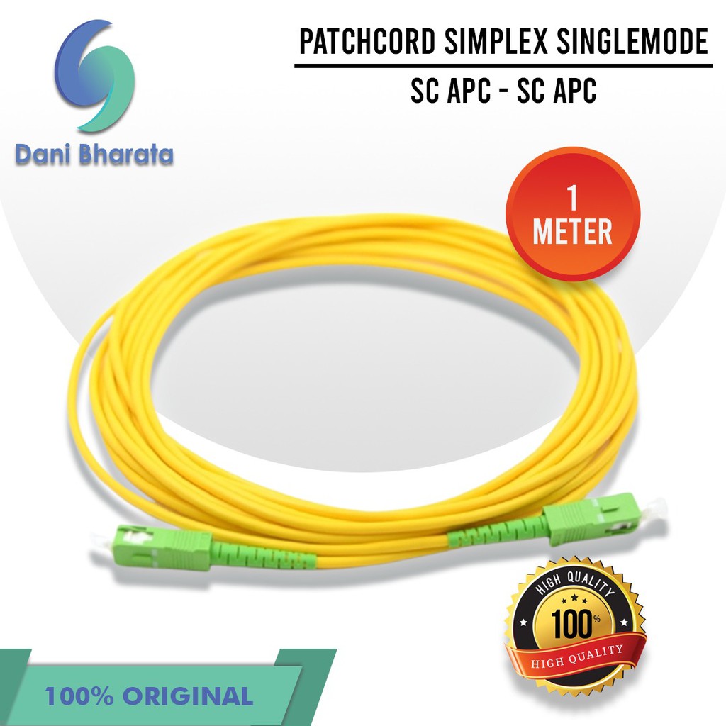 Kabel Patch Cord Patchcord SC-APC to SC-APC Simplex SM 1 Meter