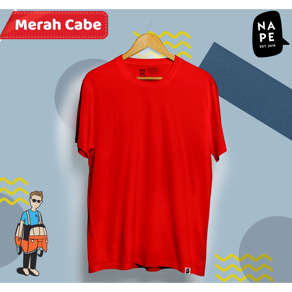  Kaos  Polos  Nape Merah  Cabe  Shopee Indonesia
