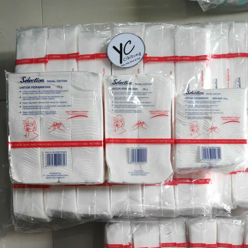 Kapas Wajah Kotak Selection 75g - 50g - 35g facial makeup cotton higienis natural skin care baby puff luka