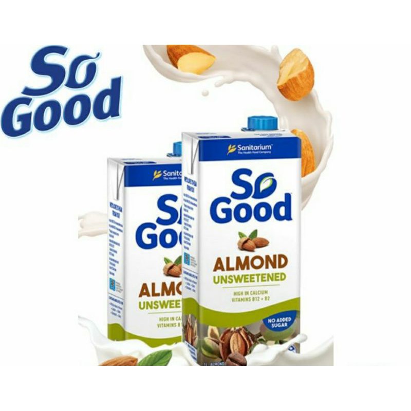 So Good Almond Milk Unsweetened Susu Almond Tanpa Gula 1 Liter Shopee Indonesia