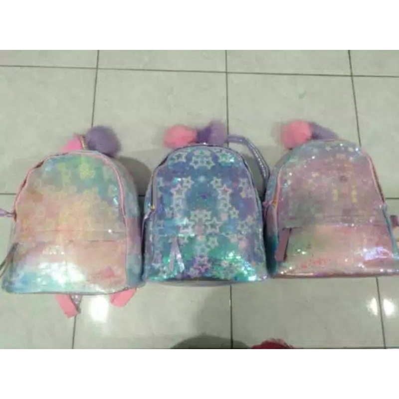 Tas ransel sequin transparan