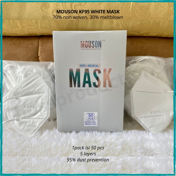 Masker Branded Unisex - MOUSON KF95 WHITE MASK
