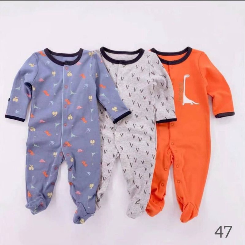 Sleepsuit mamas and papas 3in1/ mamas&amp;papas 3in1/ baju tidur bayi motif dinosaurus