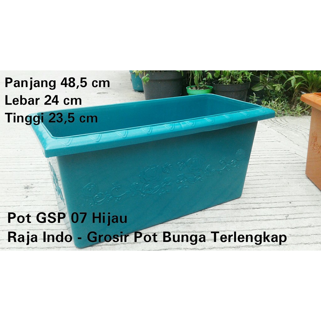 Pot Kotak Panjang Gsp 07 Hijau 48 Cm Pot Plastik 48cm Bibit Bunga Kotak Hijau