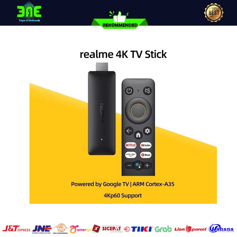 HDMI Dongle Realme 4K TV Stick Smart Google Android TV Box Full HD Bluetooth Voice Remote Control Wi