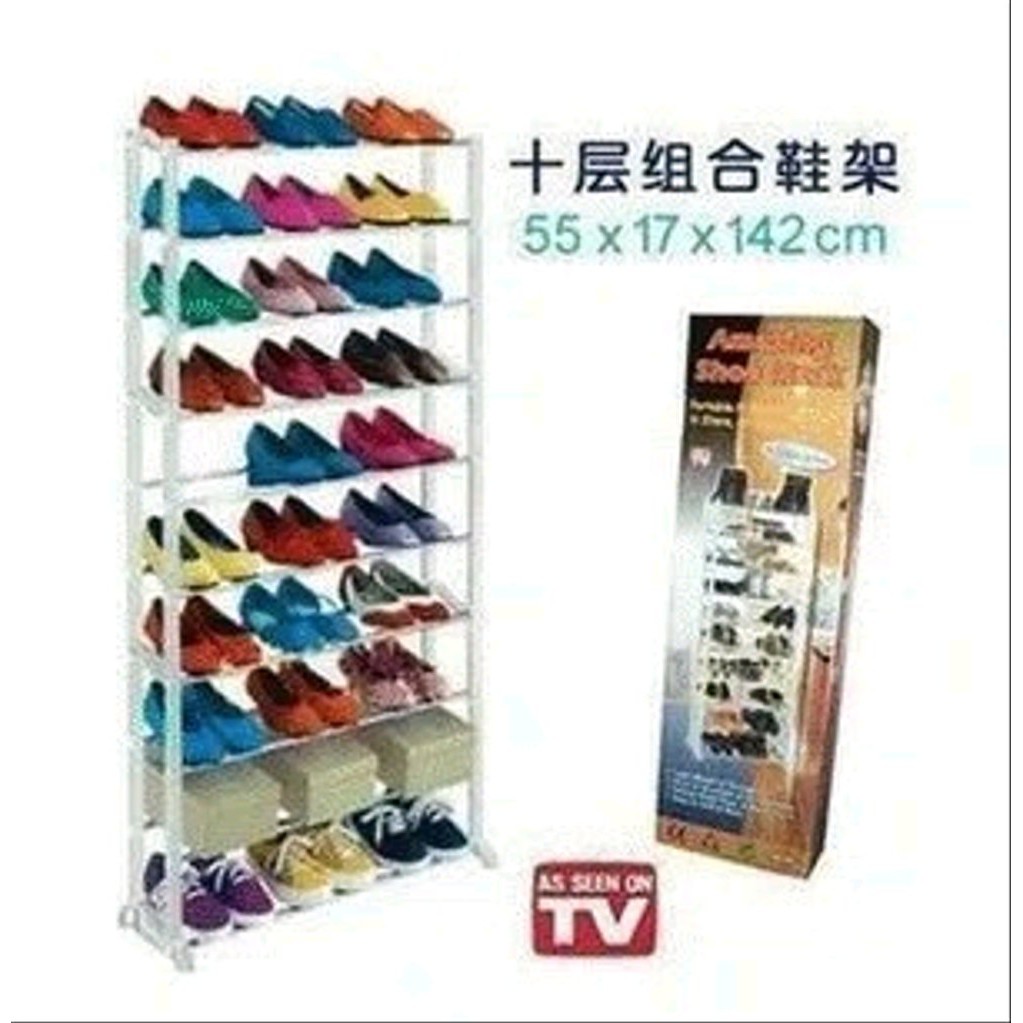 Rak Sepatu 10 Tingkat Amazing Shoe Rack Serbaguna Hemat Ruangan Murah Rak Susun Rapih Bersih Modern