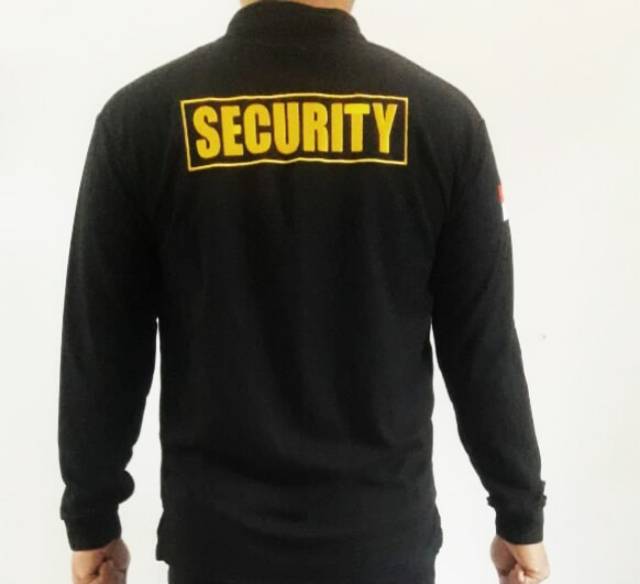 KAOS SECURITY LENGAN PANJANG - KAOS SECURITY LOGO KUNING- KAOS KERAH SECURITY LENGAN PANJANG