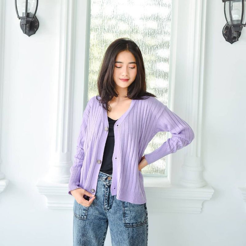 Belleza oulet baju rajut Cardigan rajut atasan wanita Sella Cardy